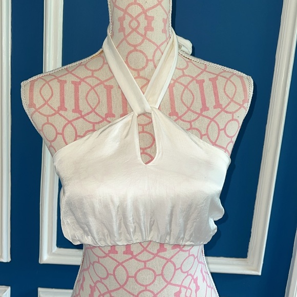 Lovers and Friends Aleric White Halter Cropped Top - Size XS - Picture 3 of 8